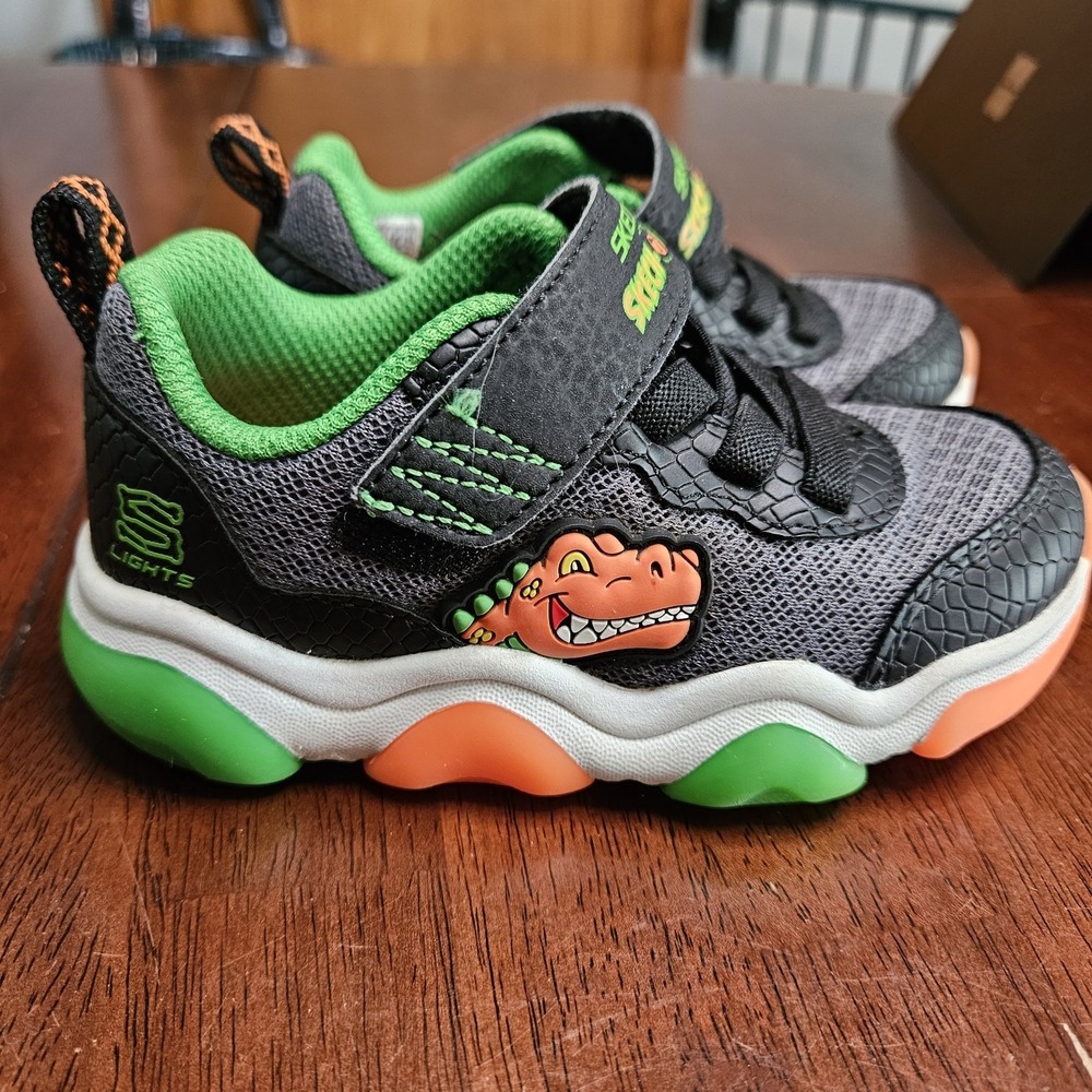 Skechers Skech-o-Saurus Light Up Toddler Size 8 Shoes Dino Dinosaur T-Rex - Picture 3 of 12